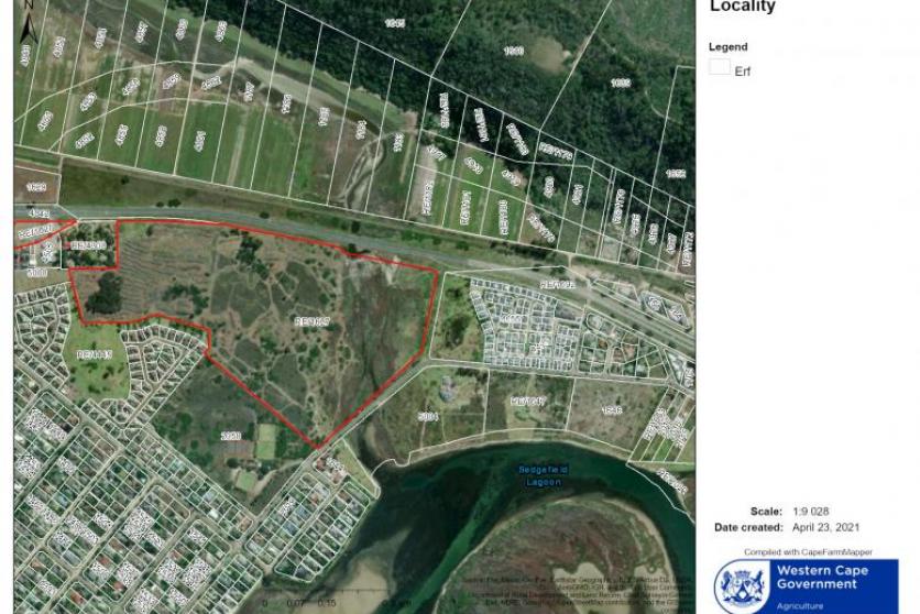 Locality map of RE/1627, Sedgefield